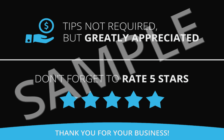 Uber Tip Sign: Professionally Designed [Free Download] | Ridester
