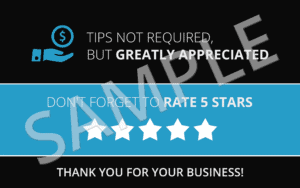 Uber Tip Sign: Professionally Designed [Free Download] | Ridester