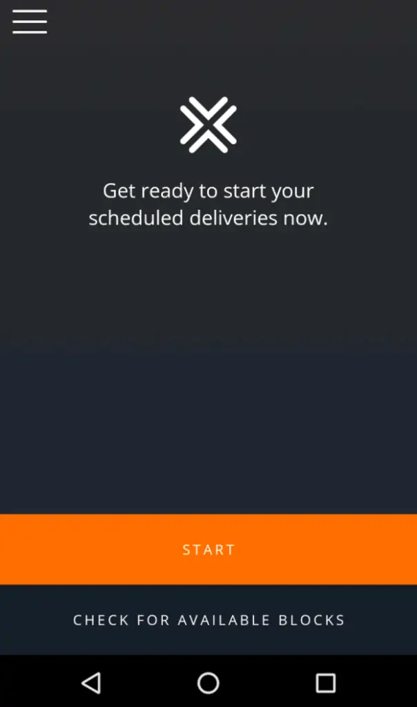 Amazon Flex app welcome screen