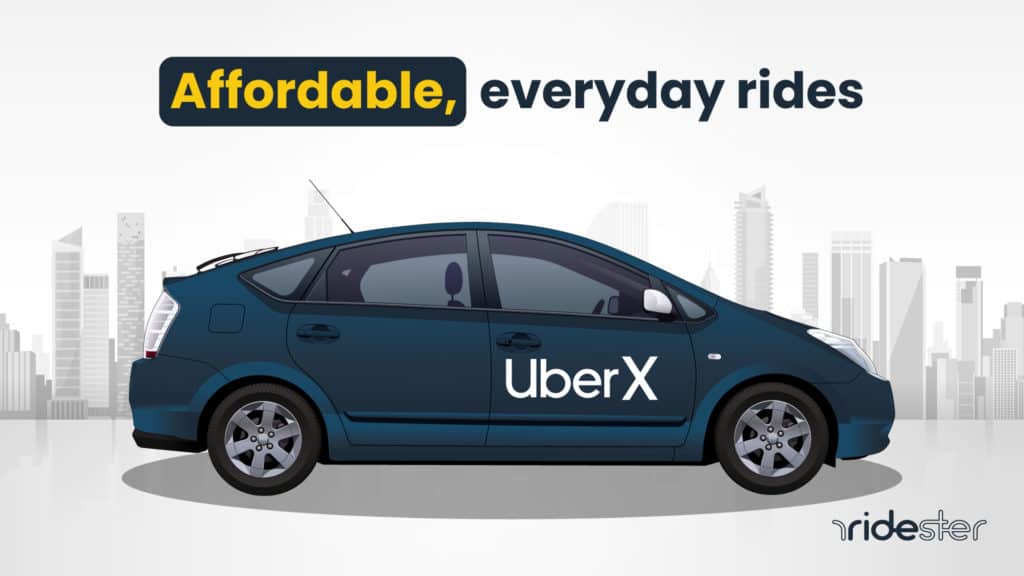 vector graphic of UberX - affordable rides on demand