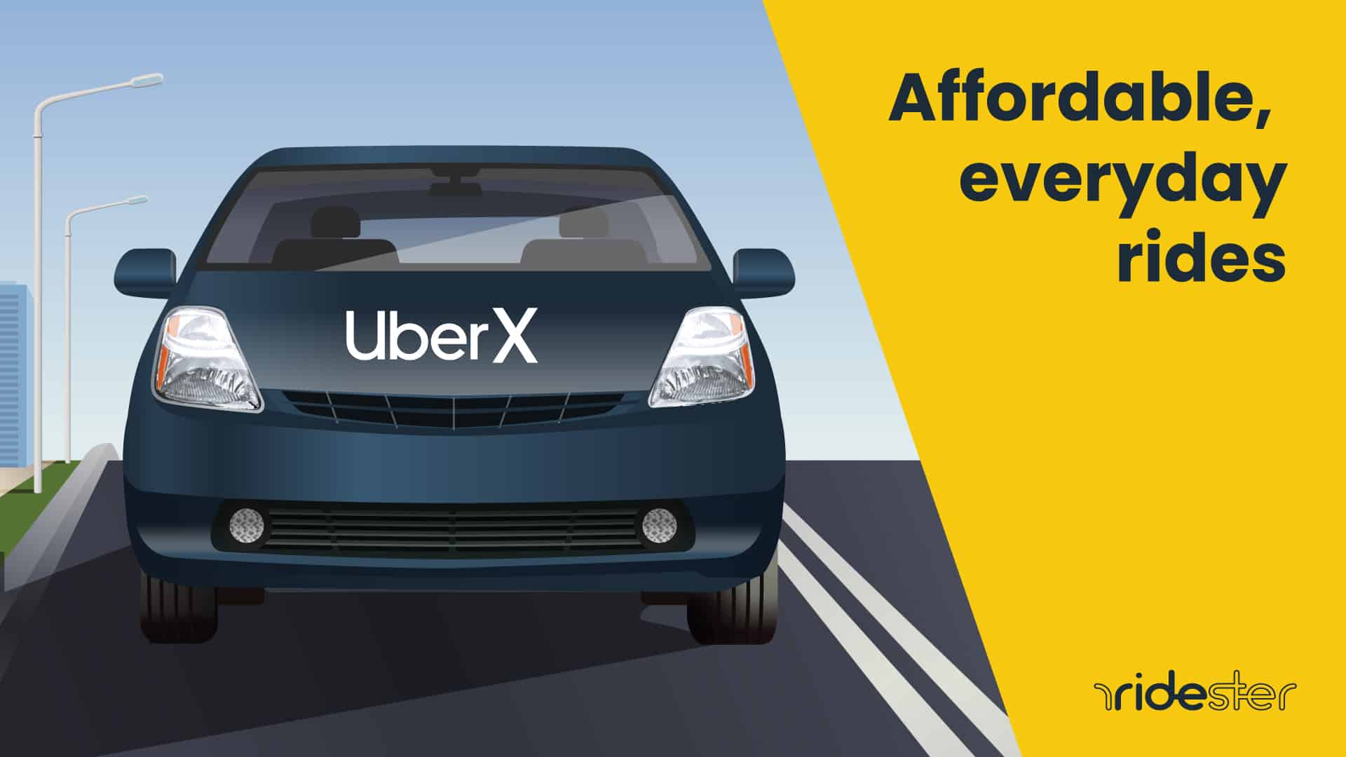 vector graphic of UberX - affordable rides on demand