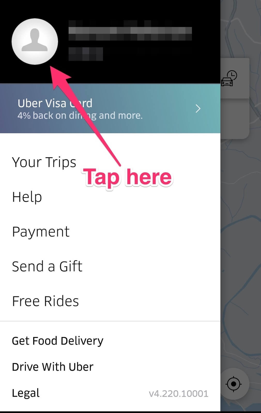 Uber receipt: Your profile