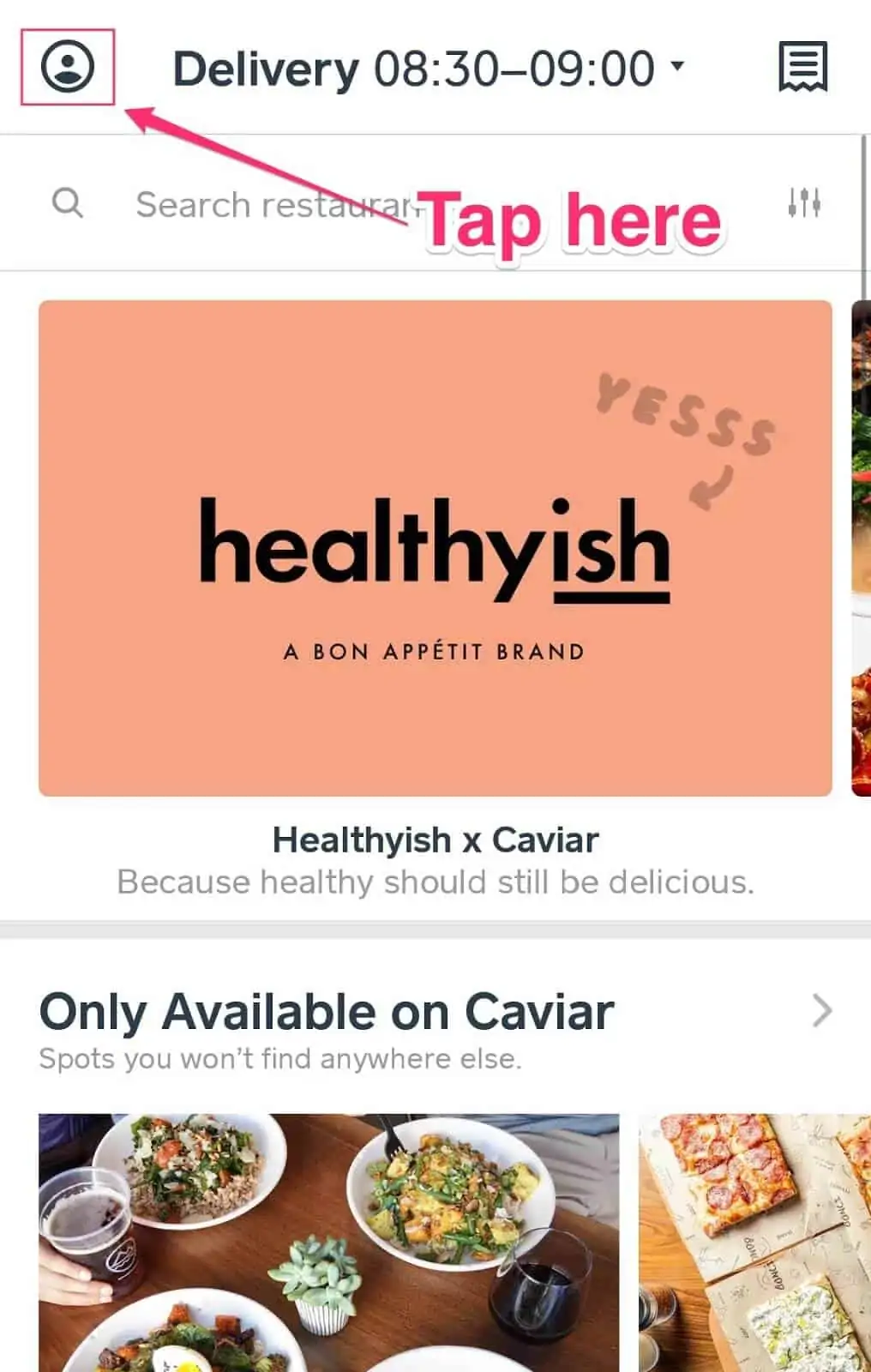 The Caviar Promo Code: Where to Get It and How to Use It: Caviar main menu