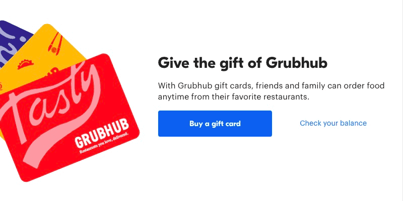The Top 4 Food Delivery Service Gift Cards: Grubhub 1