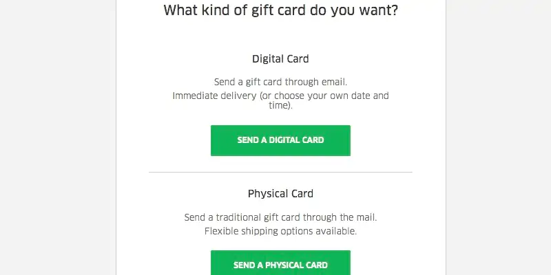 The Top 4 Food Delivery Service Gift Cards: Uber Eats 3