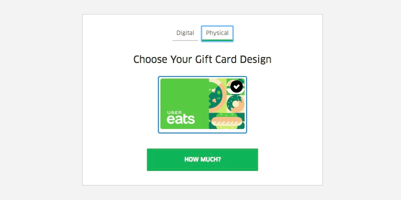 The Top 4 Food Delivery Service Gift Cards: Uber Eats 5