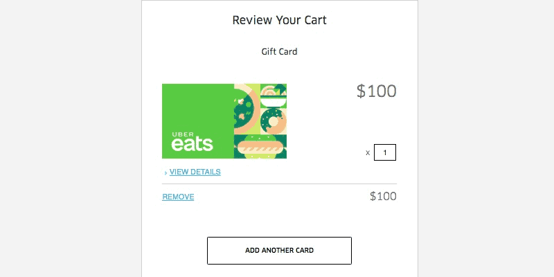 The Top 4 Food Delivery Service Gift Cards: Uber Eats 10