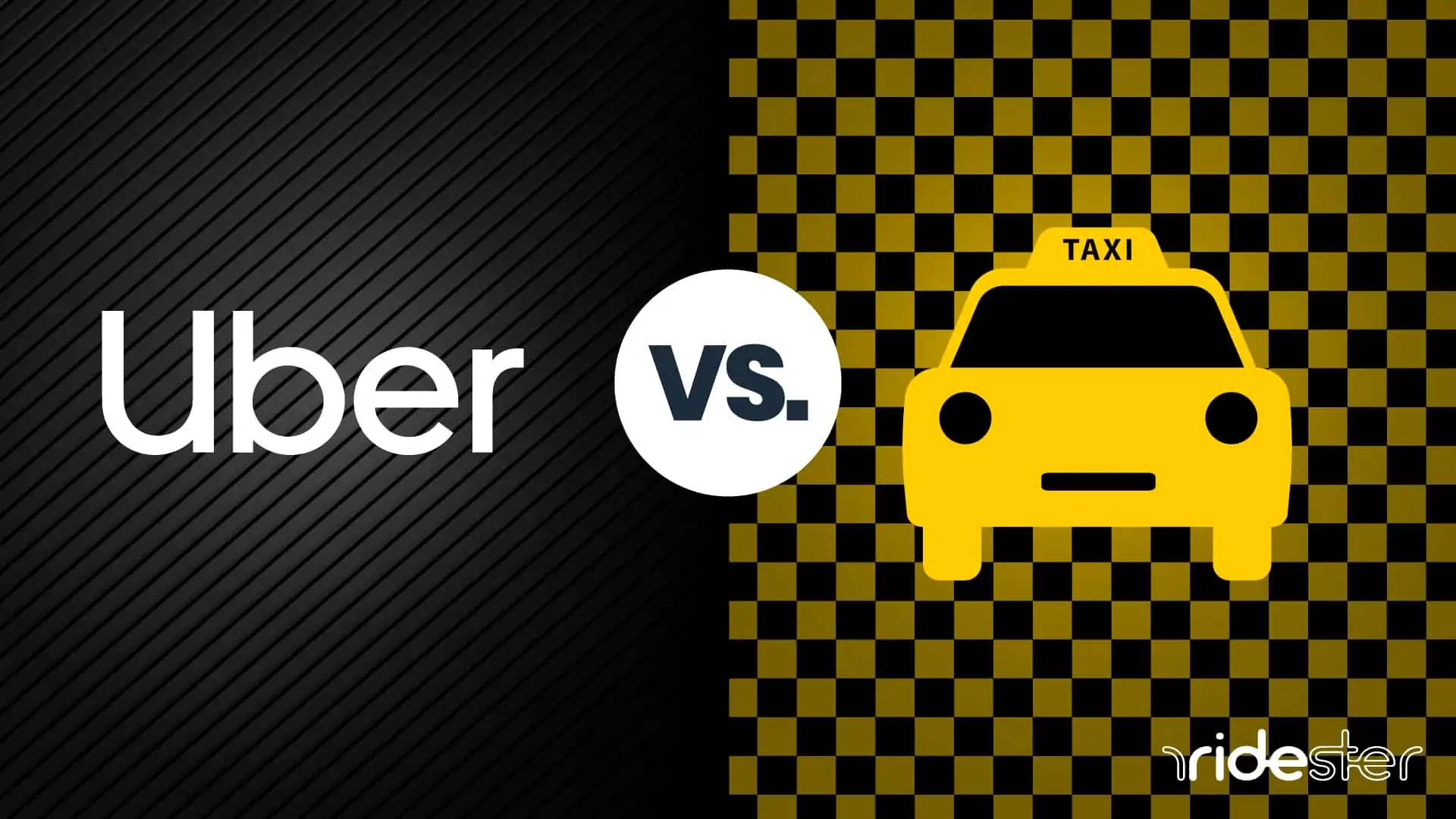 vector graphic showing uber vs taxi side by side