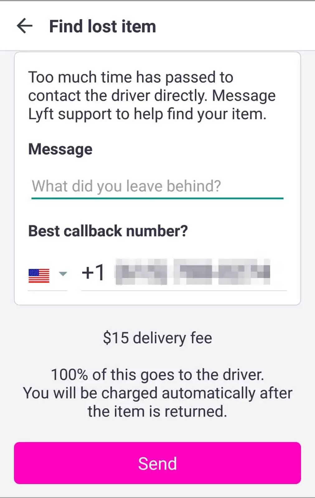How (and Why) to Check Your Lyft Ride History - Find lost item message driver