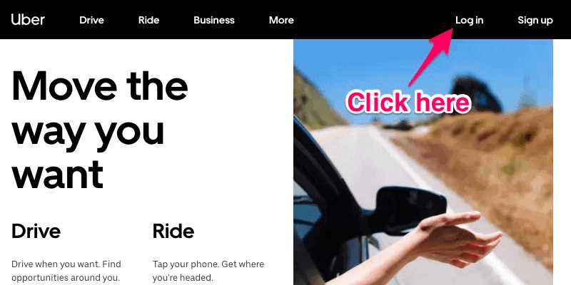 How to Email Uber Customer Service - Log in