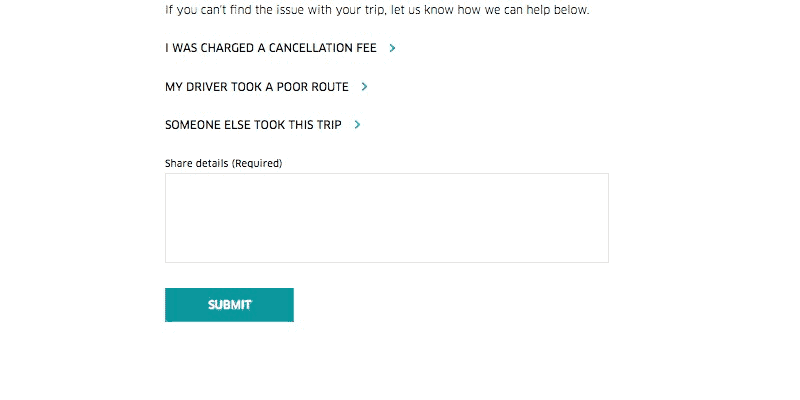 How to Email Uber Customer Service - Different issue