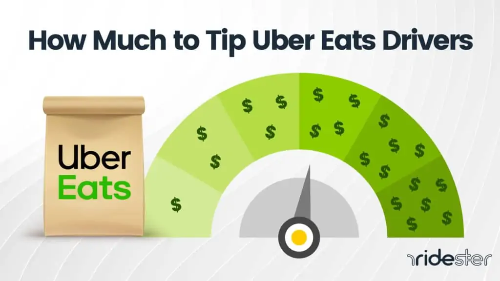 vector graphic showing the uber eats tipping amount to give a driver