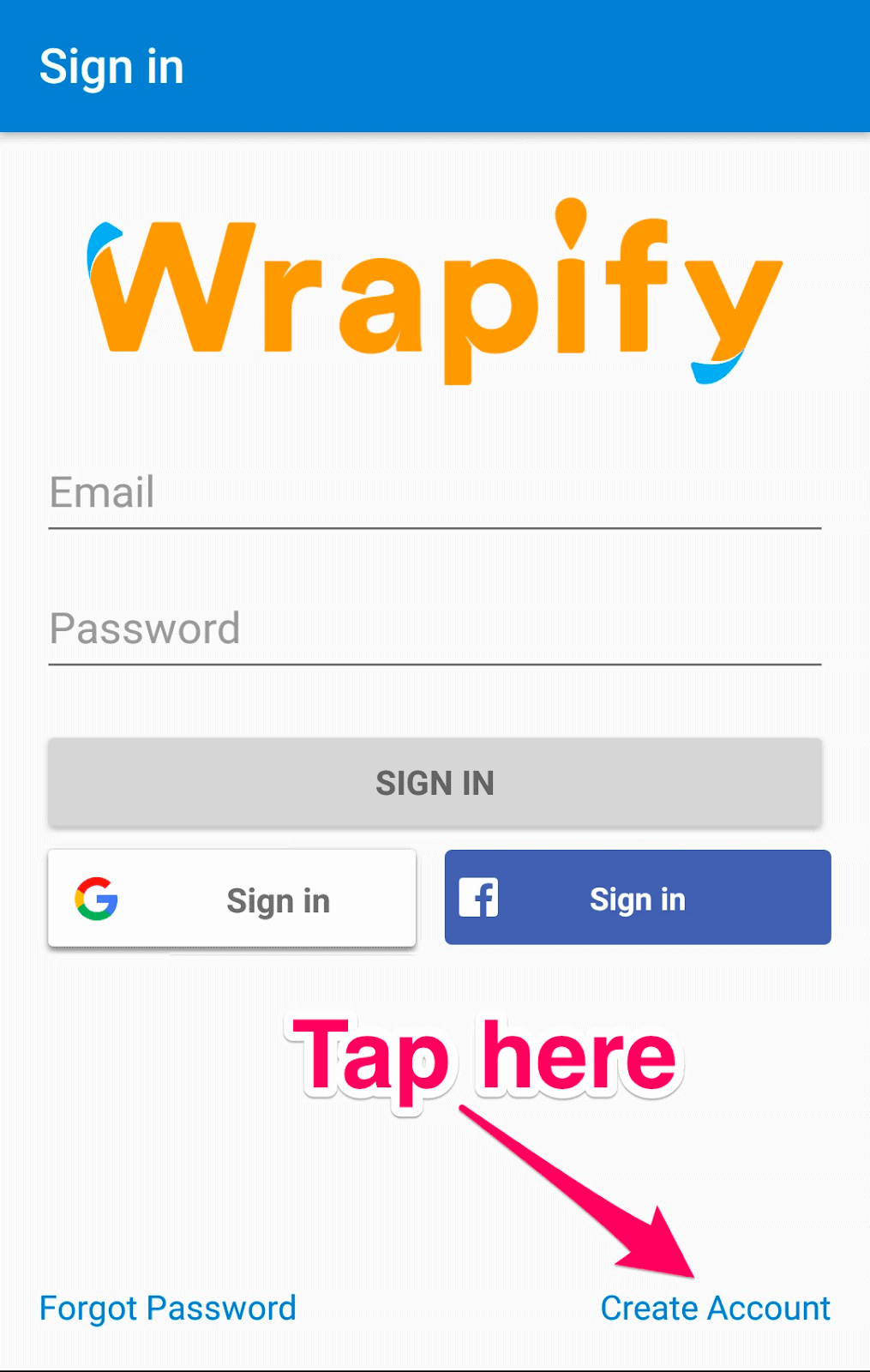 Wrapify Sign Up