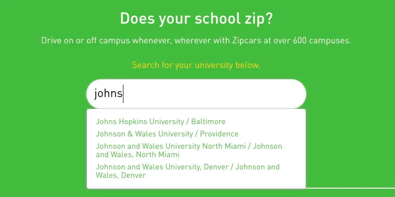 Zipcar Student: The Complete Guide - Select school