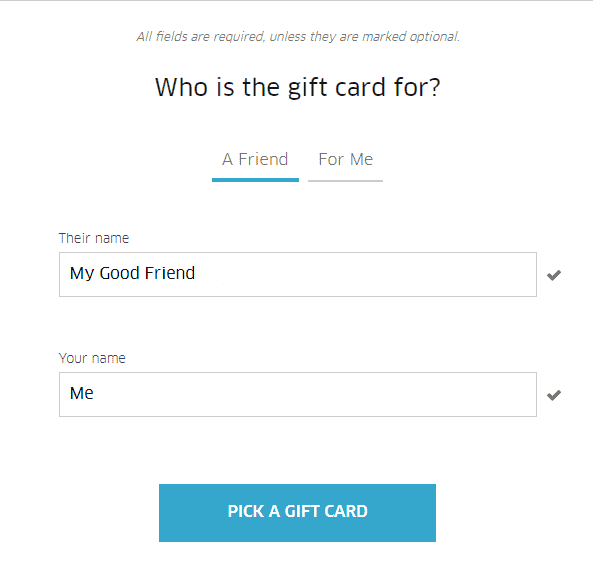 Uber gift card screenshot