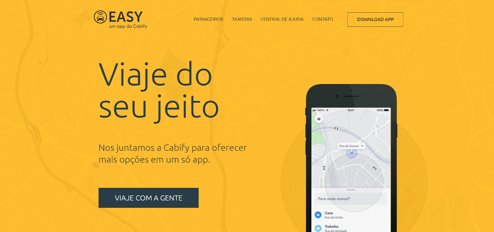 Easy Taxi homepage