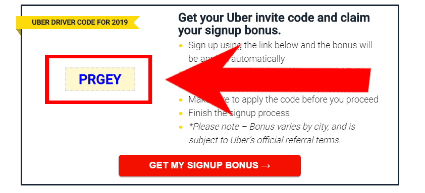 Uber driver invite code screenshot - tutorial