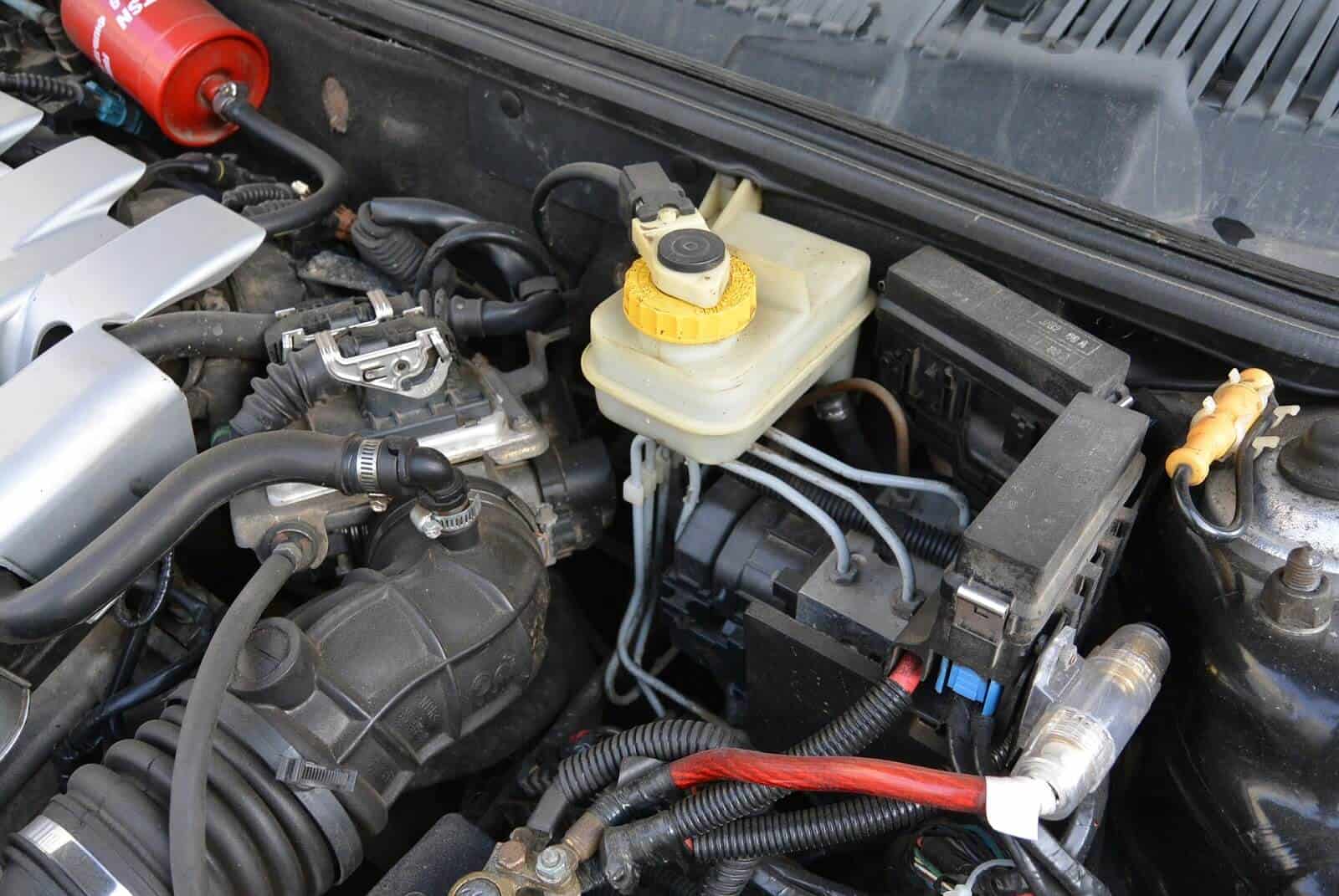 How often to change brake fluid: Closeup of car engine
