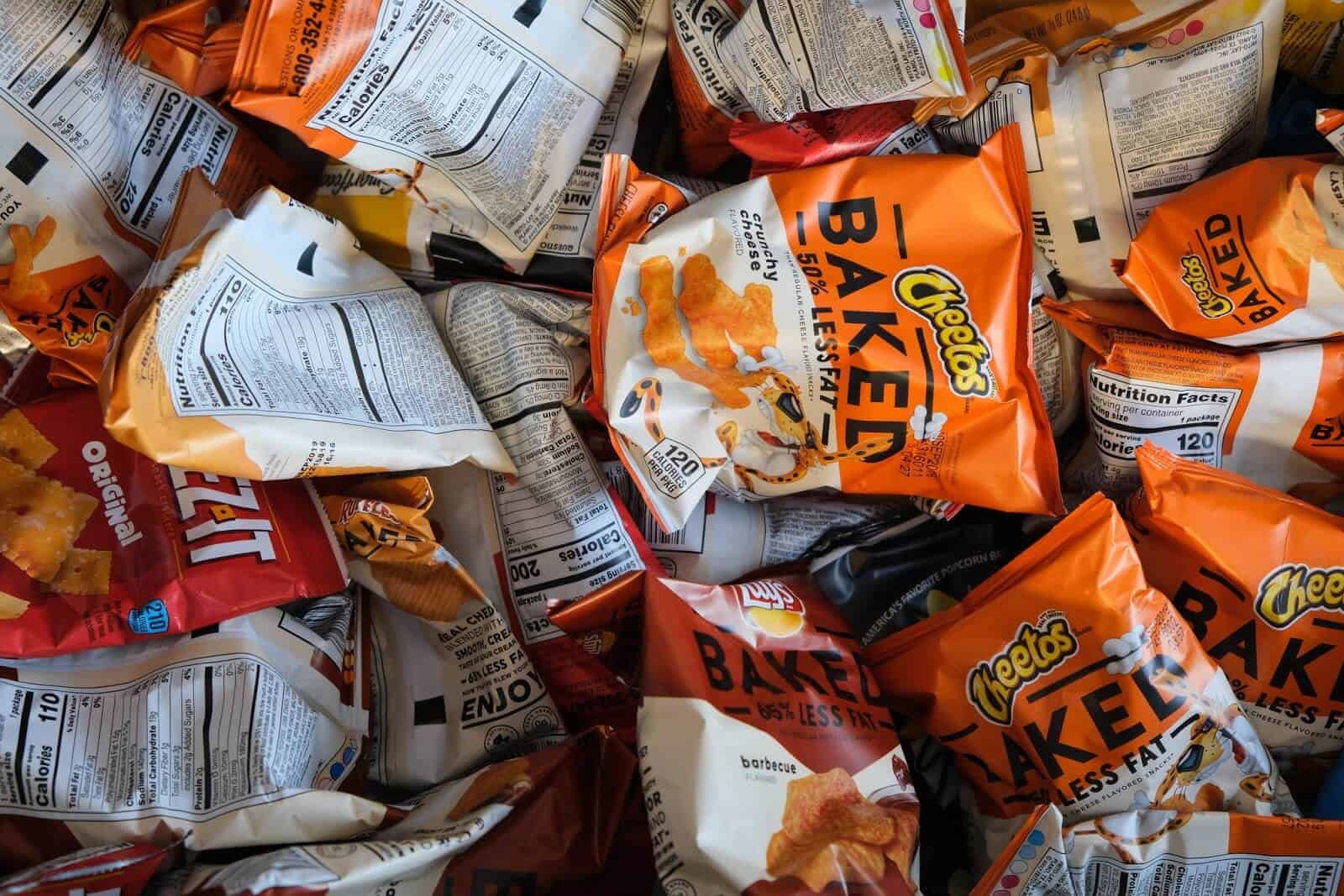 Pile of Chips and Snacks in their bags