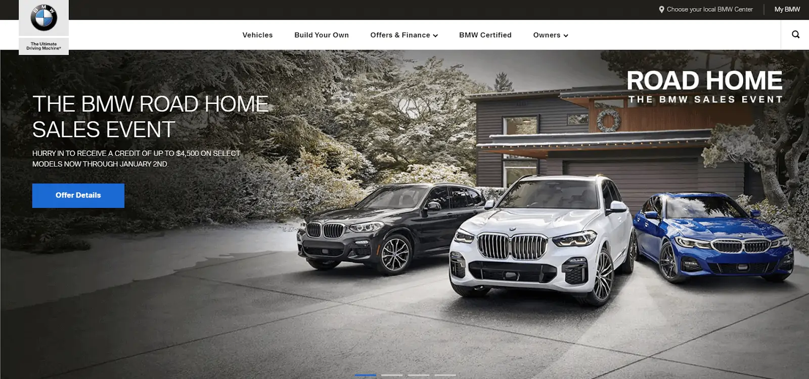 BMW homepage screenshot