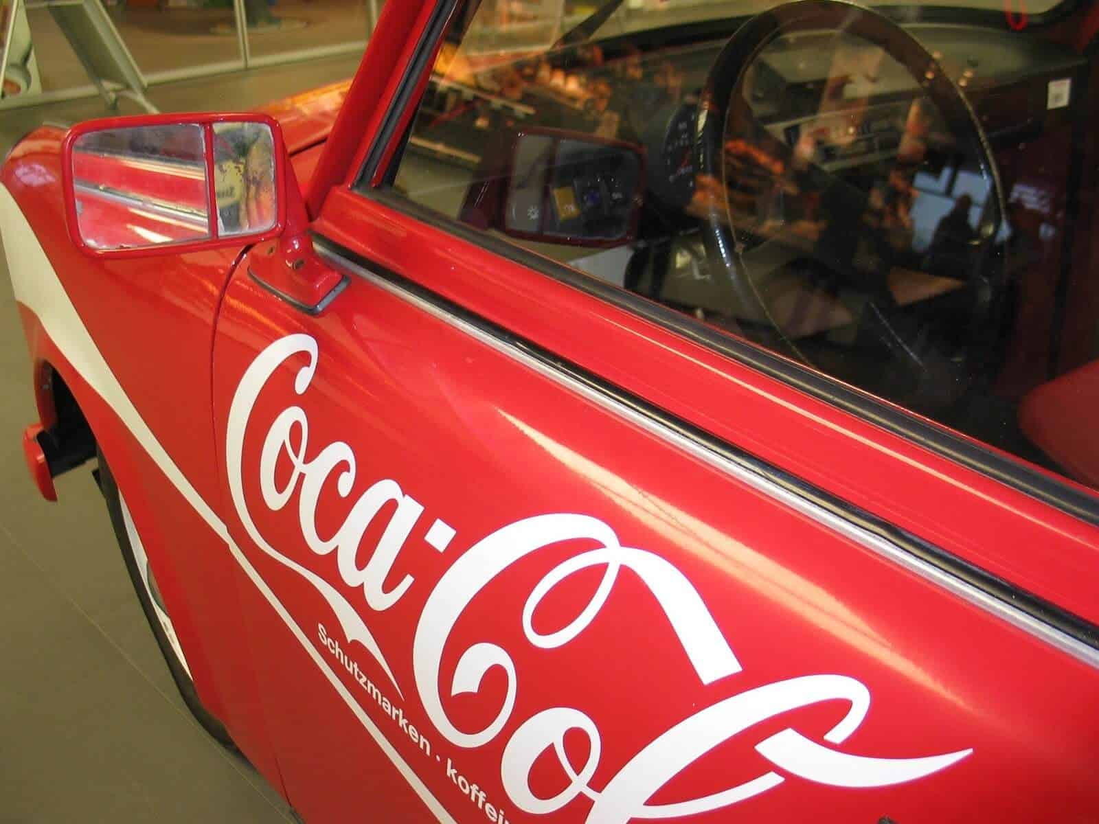 Car with Coca-Cola logo