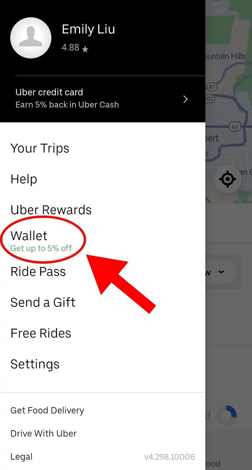 How to access Uber Cash