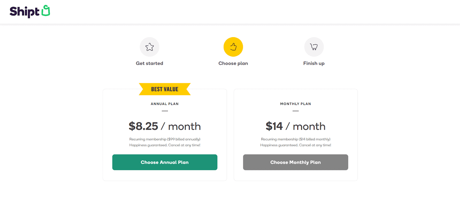 Price difference for Shipt memberships