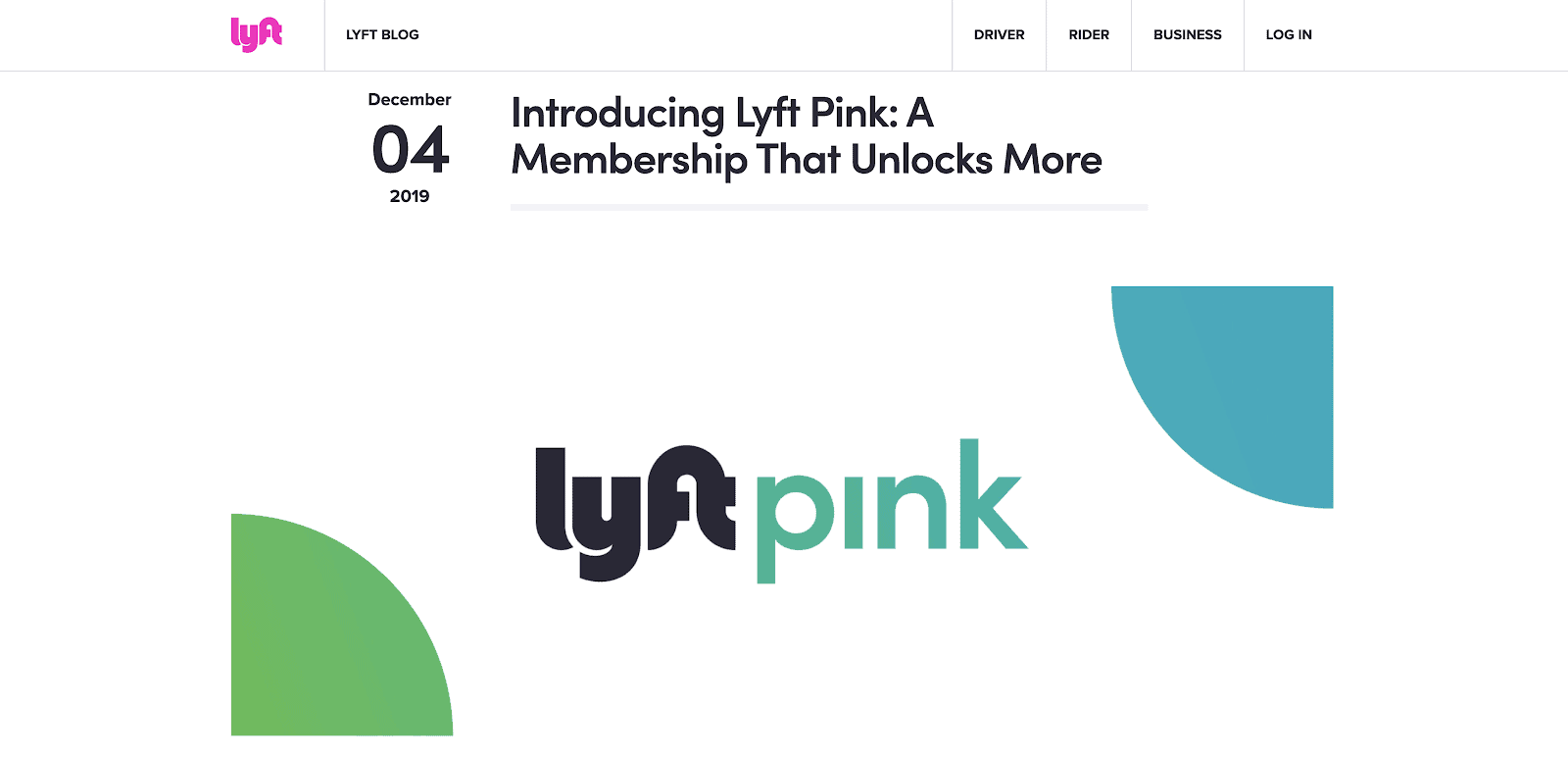 Lyft Ride Pass: A Lyft webpage explaining the Lyft Pink program