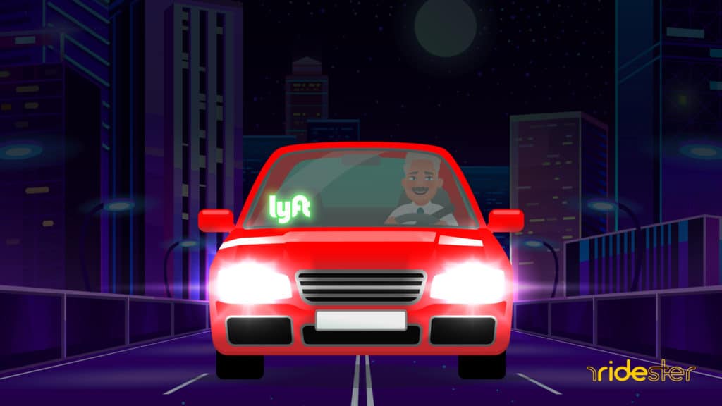 vector graphic showing a lyft light inside of a rideshare vehicle's windshield