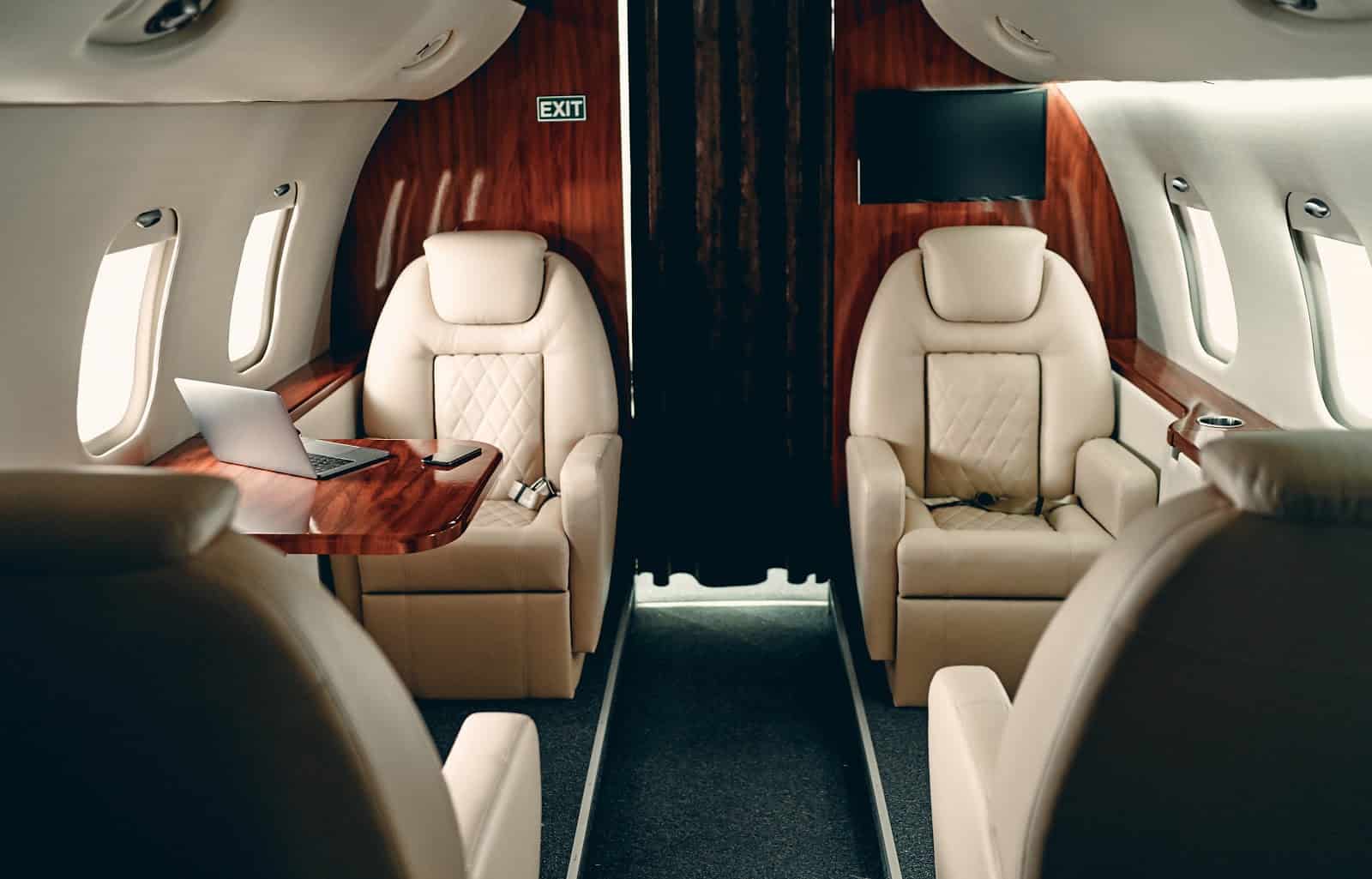 NetJets: The cabin of a private jet