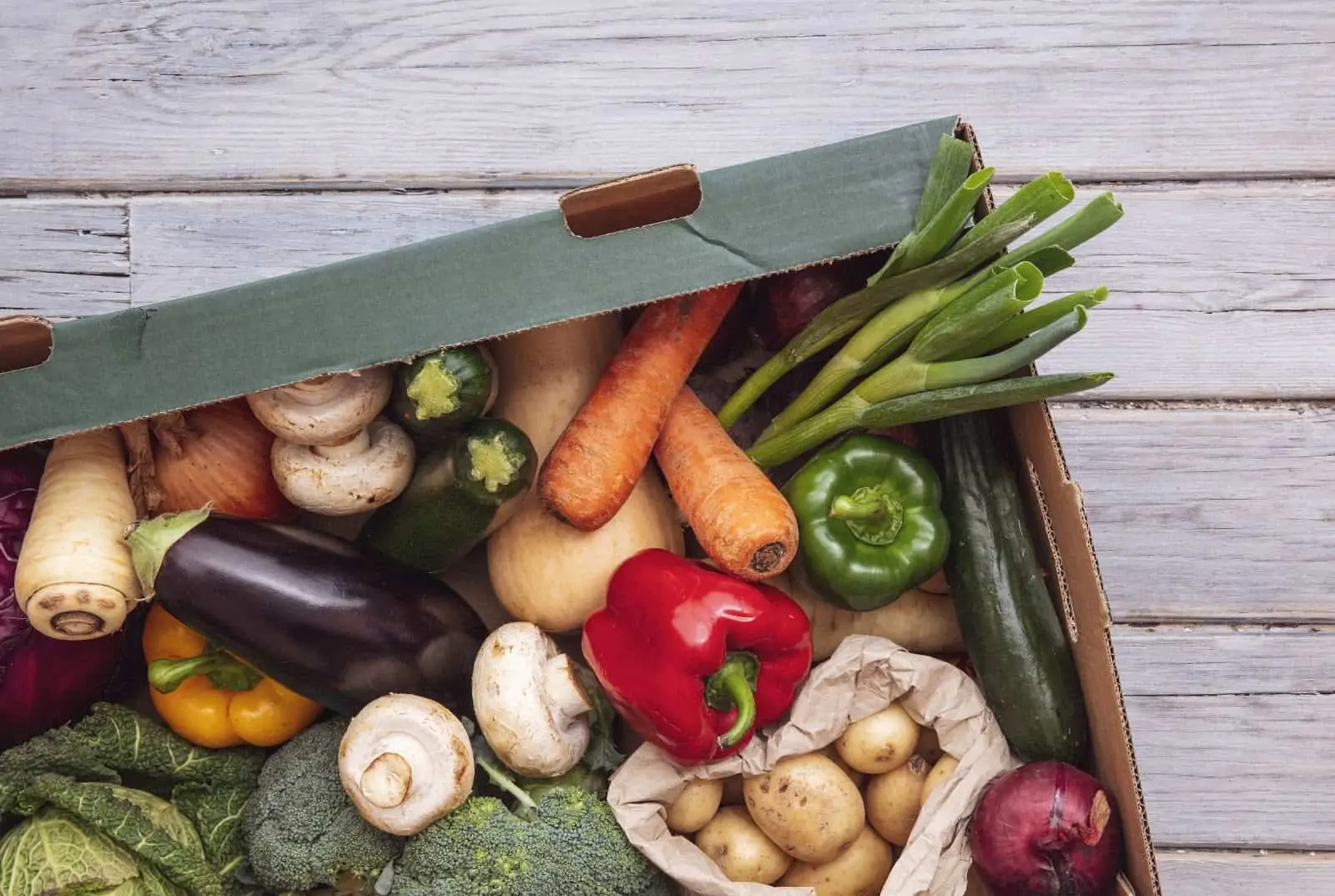 Instacart jobs: Variety of vegetables in a box