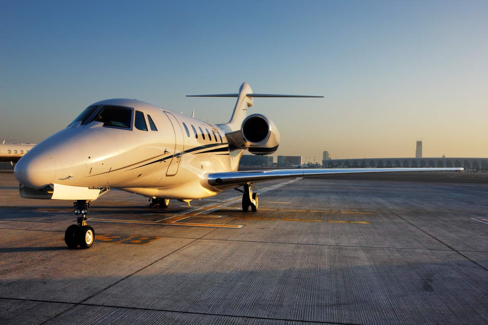 NetJets: a private plane on a runway