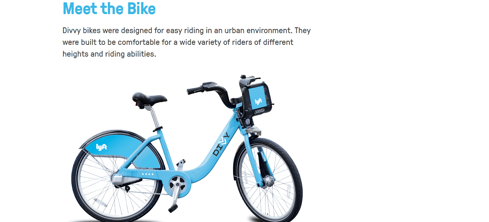 The "Meet the Bike" webpage on the Divvy Bikes site