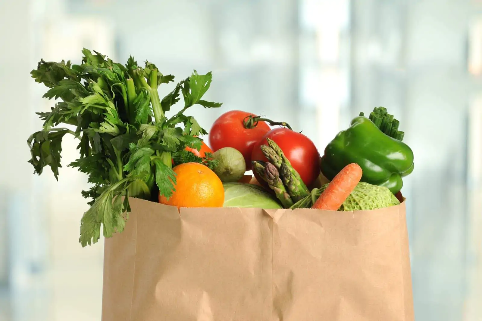 Bag of fresh vegetables