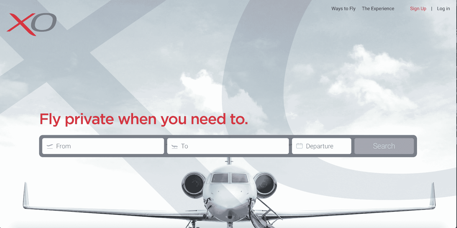 The XOJET homepage