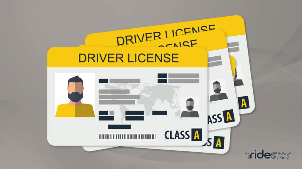 multiple class a licenses sitting on top of each other against a grey background