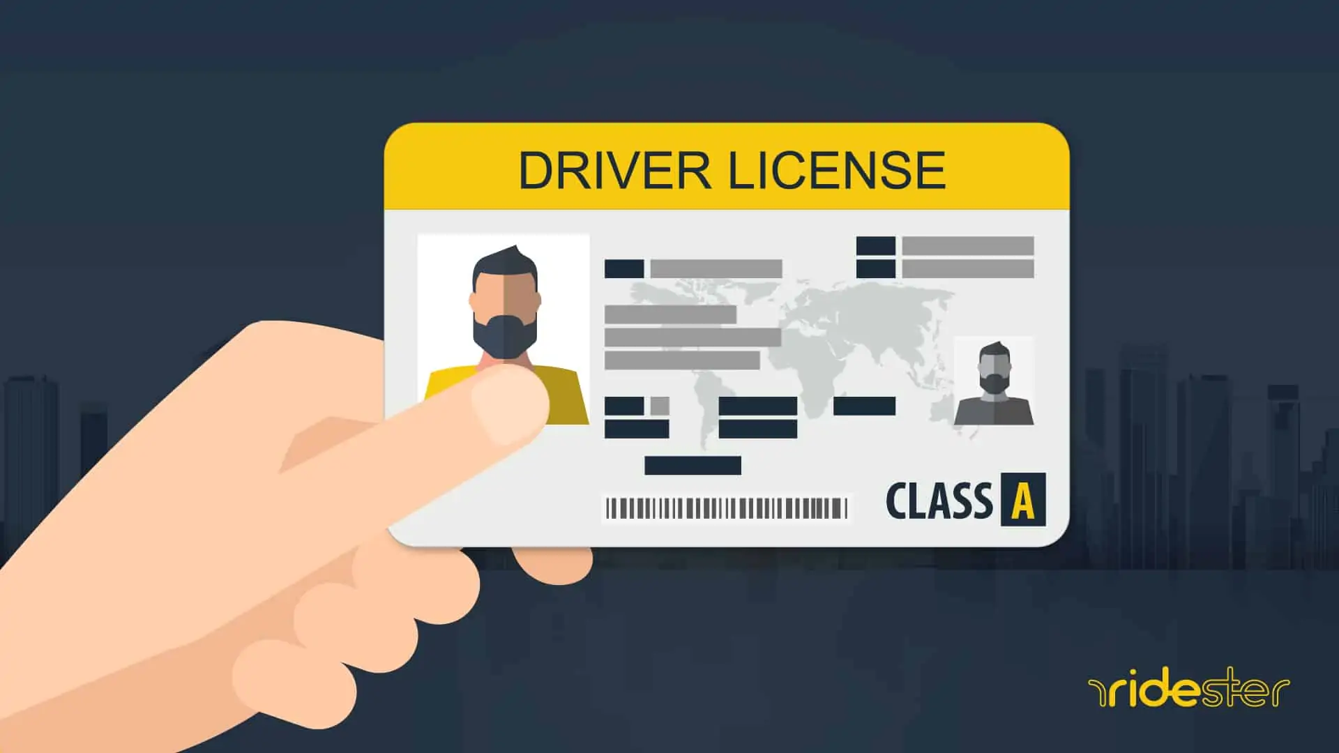 a man's hand holding a class a license