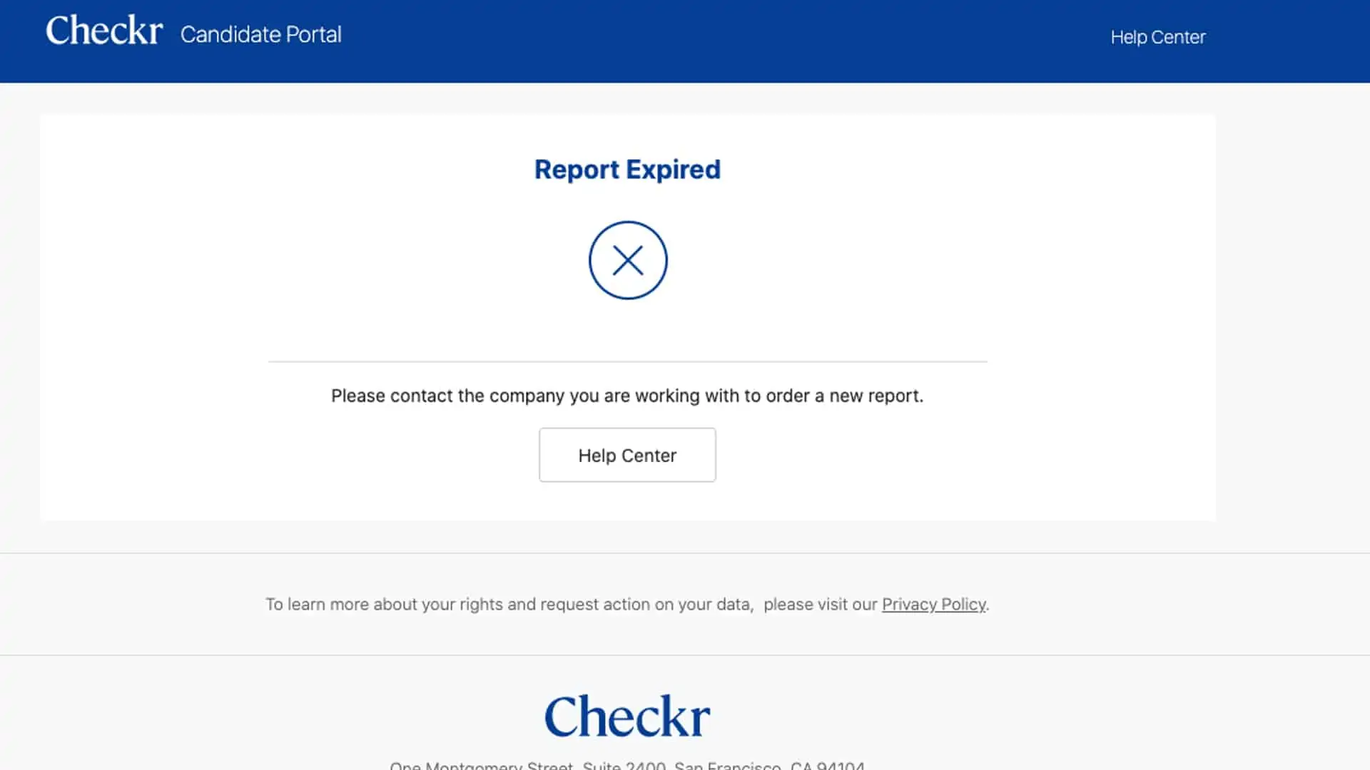 screenshot of checkr portal for doordash background check