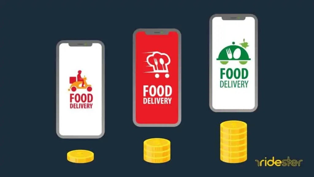 vector graphic showing an illustration of the cheapest delivery app