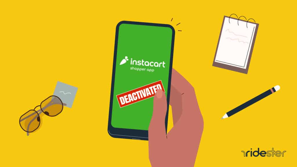 vector graphic showing instacart deactivation for driver
