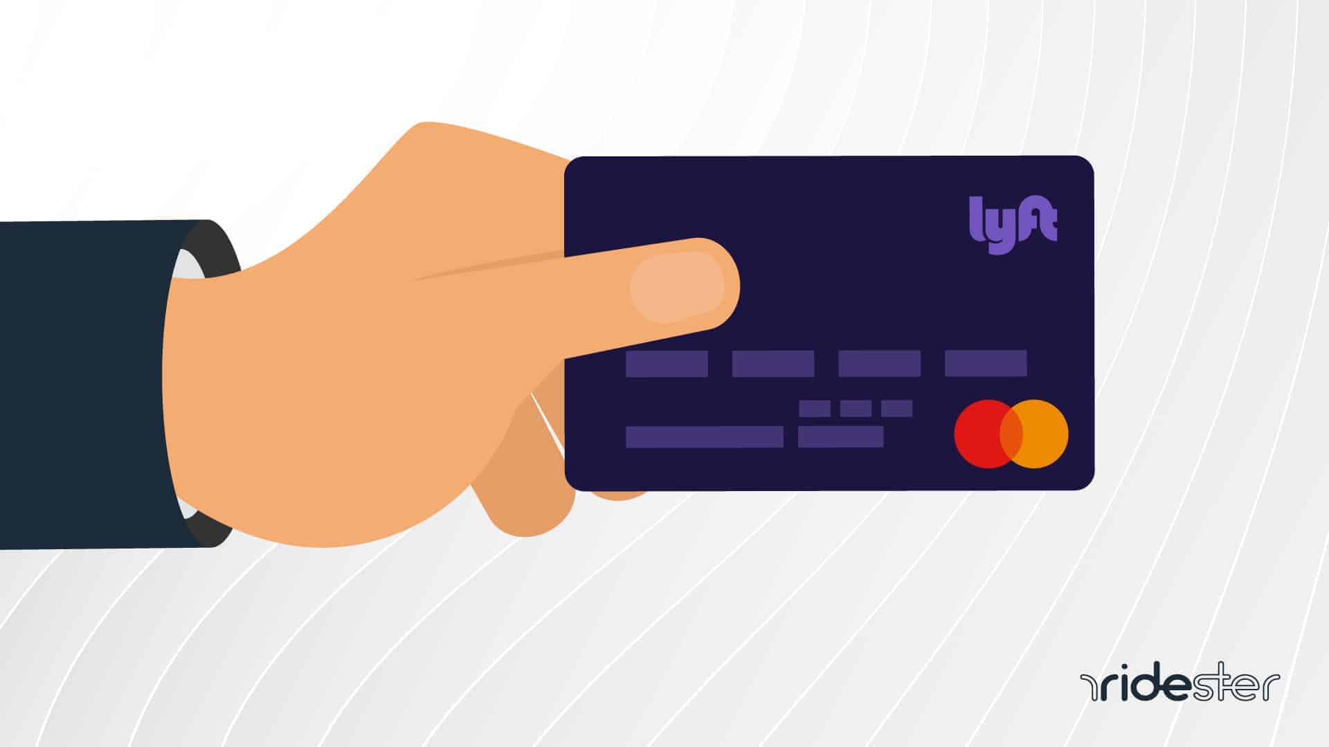 vector graphic of hand holding a lyft debit card
