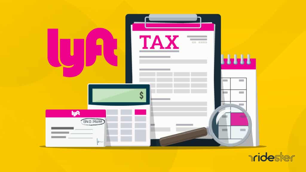 vector graphic showing various lyft taxes documents