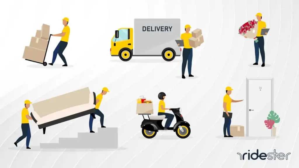vector graphic showing miscellaneous package delivery jobs