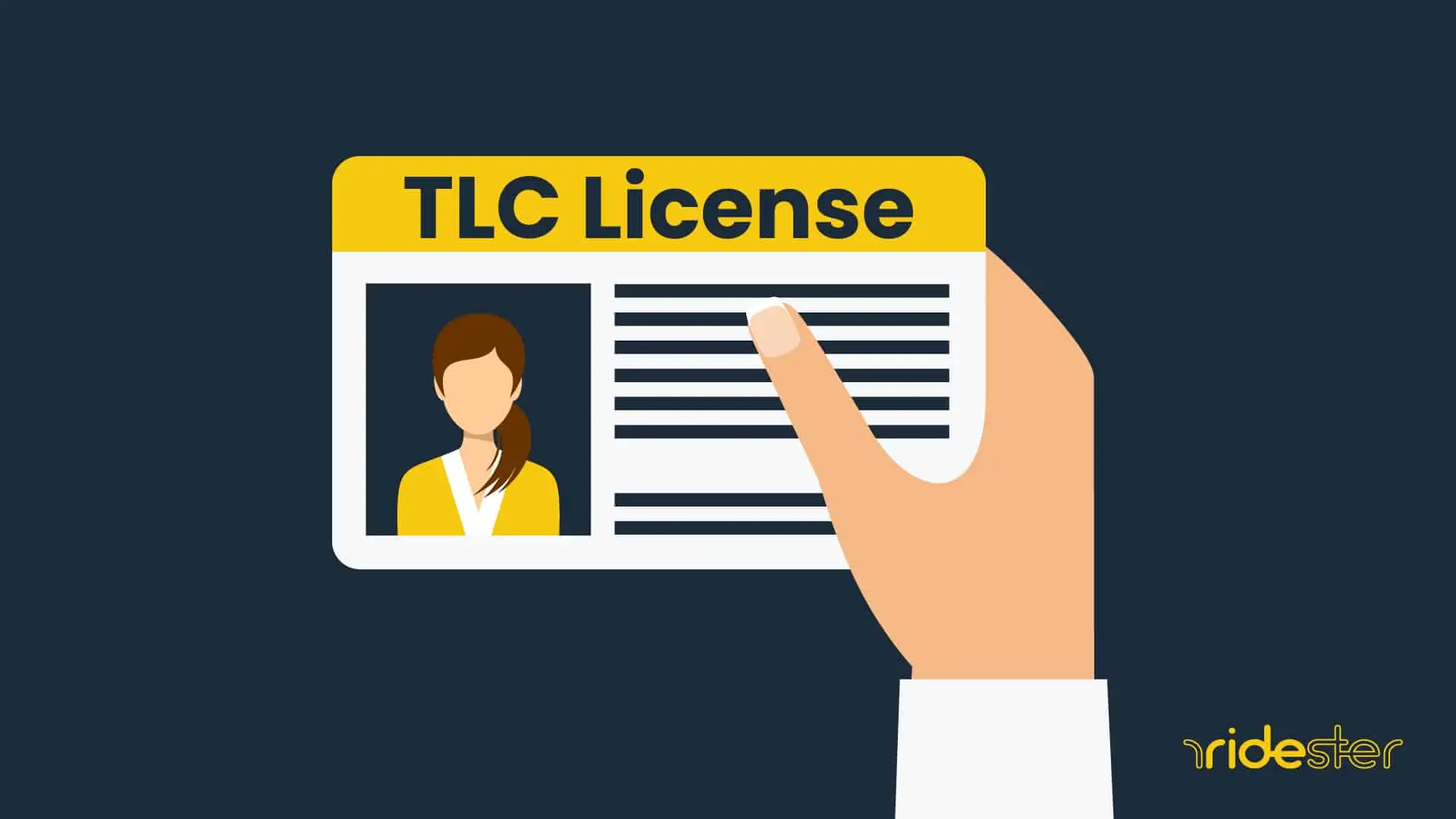 vector graphic of a hand holding a tlc license