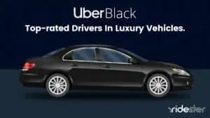 vector graphic showing a luxury vehicle next to the text "Uber Black"