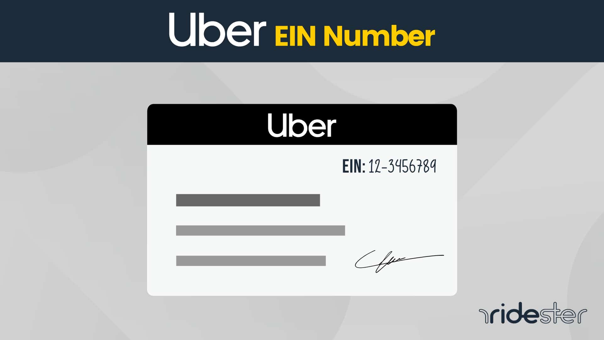 vector graphic showing card that displays the uber ein number on it