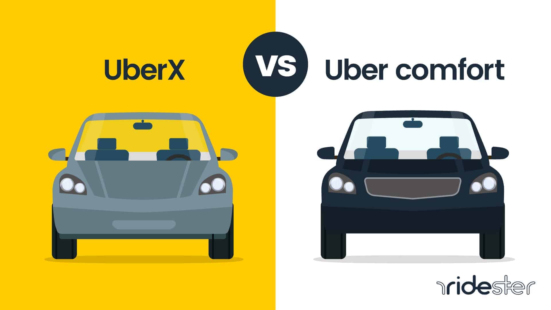 vector graphic showing uberx vs uber comfort