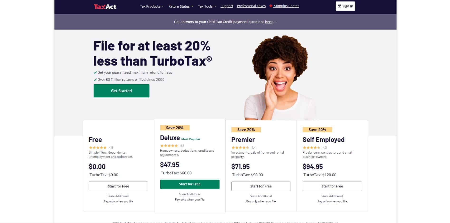 taxact online screenshot