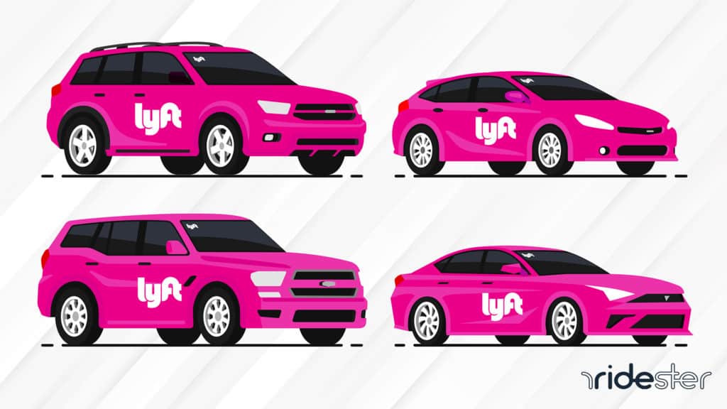 vector graphic showing four of the best cars for Lyft drivers