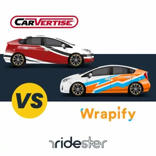 vector graphic showing the battle between carvertise vs wrapify